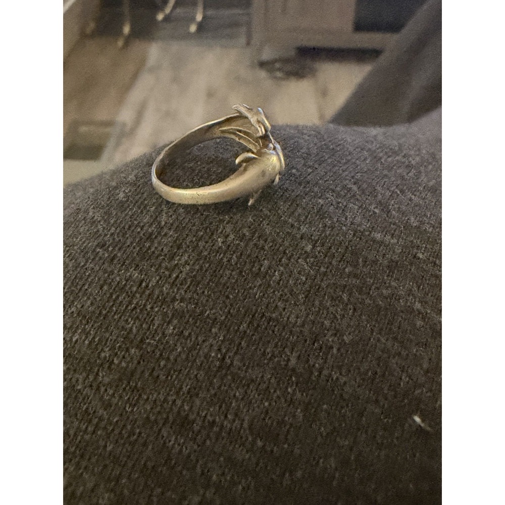 Vintage Sterling Silver 925 Dolphin Wrap Ring Size 6 #357 - Picture 5 of 6